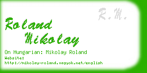 roland mikolay business card